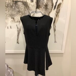 Marella black sleeveless peplum top with white insert